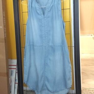 Laju Intentionally Blue Chambray “Weathered” Shift Style Dress Sz M